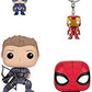 Funko POP Marvel Civil War Hawkeye Spiderman Iron Man Captain America Keychain