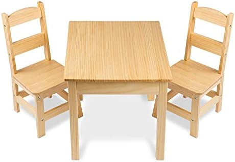 Melissa & Doug Melissa Doug Solid Wood Table and 2 Chairs Set - Light Finish Furniture