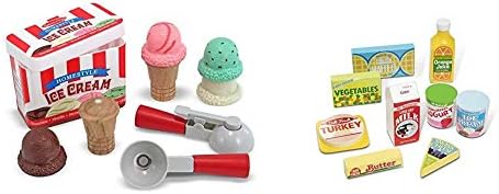 Melissa & Doug Melissa Doug Ice Cream Cone Playset Fridge Food Set