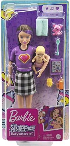 Barbie Skipper Babysitters Inc Set with Blonde Doll in 'Girl Power' Top Baby Doll 4