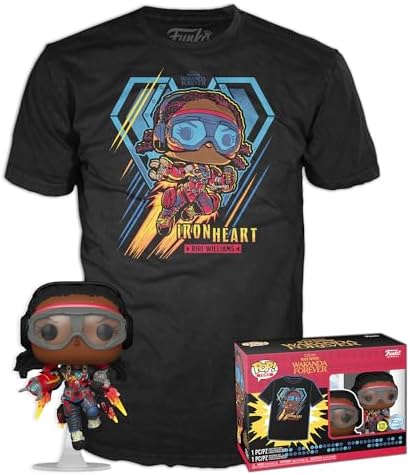 Funko POP Tee Black Panther Wakanda Forever - Ironheart MK1 - Glow in The Dark - Extra Large - XL - T-Shirt - Clothes with Collectable Vinyl Figure