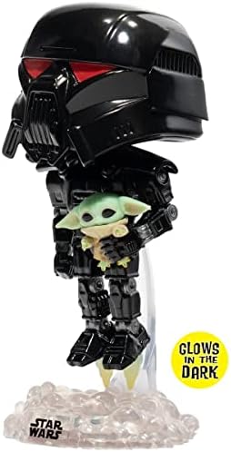 Funko POP Star Wars The Mandalorian - Dark Trooper Holding Grogu The Child