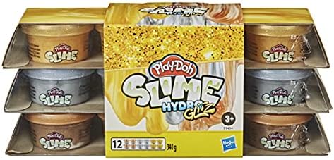 Play-Doh Slime HydroGlitz Gold Collection - 3 Different Liquid Colours - Pack of 12