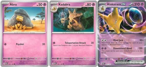 Pokemon Alakazam ex 065165 - Pokemon 151 - Double Rare - Evolution 3 Card Set - Kadabra