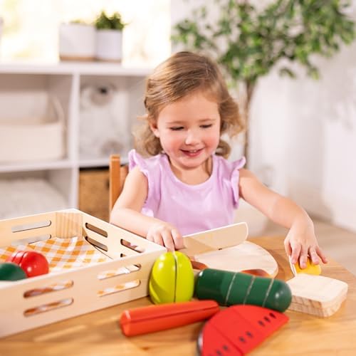 Melissa & Doug Melissa Doug Cutting Food Play Food Set With Wooden Pieces Knife Cutting