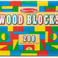 Melissa & Doug Melissa Doug Wooden Building Block Set - 200 Blocks in 4 Colors and 9