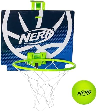 Nerf Nerfoop - The Classic Mini Foam Basketball and Hoop - Hooks On Doors - Indoor and