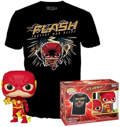 Funko Pop Toy Figure - The Flash - DC Comics - T-Shirt - Clothes with Collectable Vinyl Figure