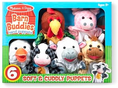 Melissa & Doug Melissa Doug Barn Buddies Hand Puppets Set of 6 Cow Sheep Horse Duck