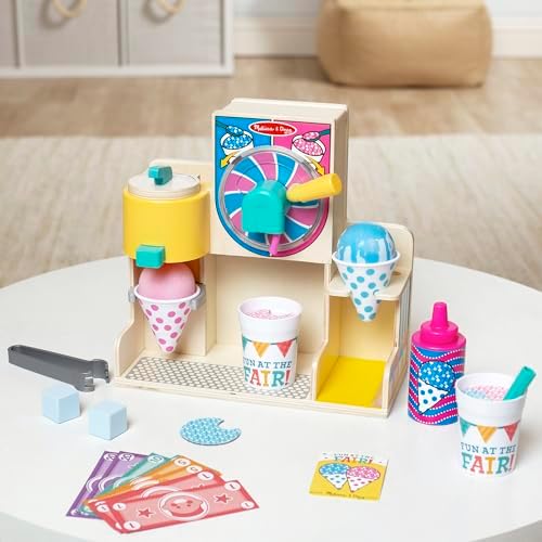 Melissa & Doug Melissa Doug Fun at The Fair Wooden Snow-Cone and Slushie Play Food Set -