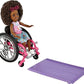 Barbie Chelsea Small Doll Wheelchair with Moving Wheels Ramp Sticker Sheet Blonde Hair