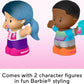 Fisher-Price Little People Toddler Barbie Wellness Figure Set with 2 Characters for