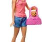 Barbie Jamn Barbie GDJ37 - Barbie pop Blond en speelset met 3 pups badje en accessoires