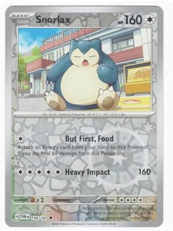 Pokemon - Snorlax 136167 - Twilight Masquerade - Reverse Foil Card - Rev Holo