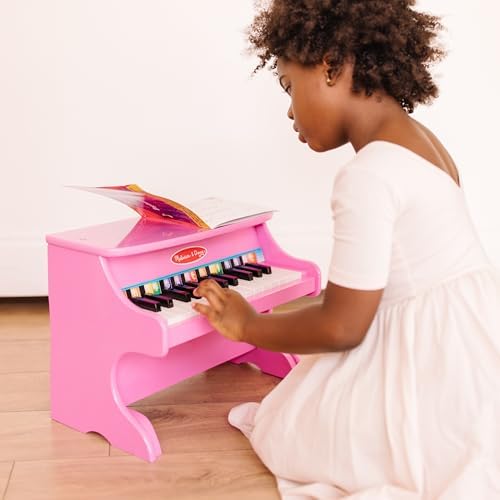 Melissa & Doug Melissa Doug Learn-to-Play Pink Piano With 25 Keys and Color-Coded Songbook