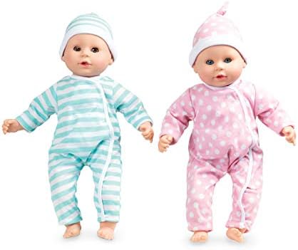 Melissa & Doug Melissa Doug Mine to Love Twins Luke Lucy 15 Light Skin-Tone Boy and Girl Baby Doll