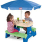 Little Tikes Easy Store Picnic Table with Umbrella Multi Color 42.00''L x 38.00''W x