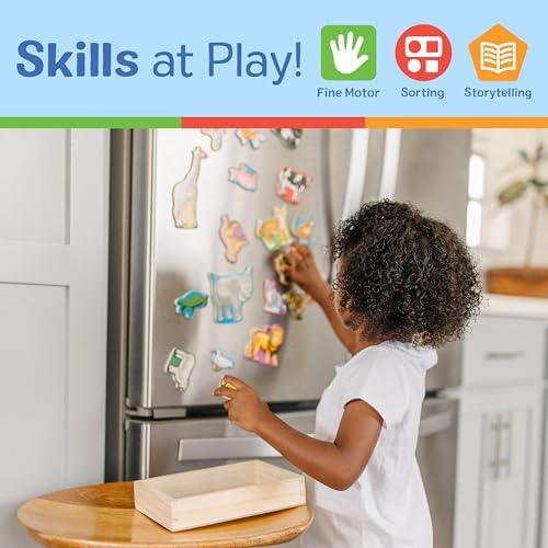 Melissa & Doug Melissa Doug 20 Wooden Animal Magnets in a Box Cute Animal Fridge Magnets