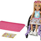Barbie Chelsea Small Doll Wheelchair with Moving Wheels Ramp Sticker Sheet Blonde Hair