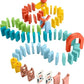 Fisher-Price Wood Preschool Game Domino Run Playset 72-Piece Wooden Building Set
