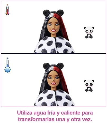 Barbie Cutie Reveal Doll Panda Plush Costume 10 Surprises Including Mini Pet Color Change
