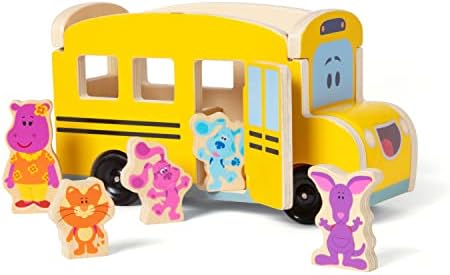 Melissa & Doug Melissa Doug Blue's Clues You Wooden Pull-Back School Bus 9 Pieces