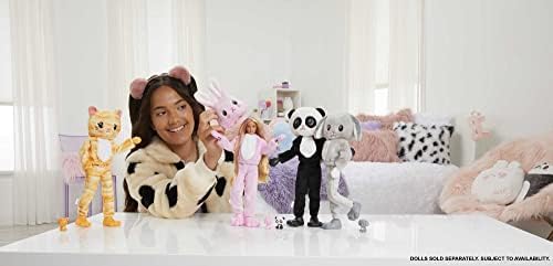 Barbie Cutie Reveal Doll Panda Plush Costume 10 Surprises Including Mini Pet Color Change