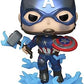 Funko POP Marvel Avengers Endgame Captain America with Broken Shield Mjolnir Glow in The