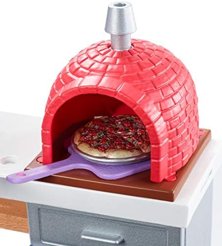 Barbie Outdoor Furniture Set with Brick Pizza Oven Plus Food and Serving Pieces