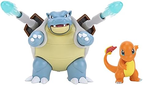 Pokemon Fire and Water Battle Pack - Includes 4.5 Inch Flame Action Charizard and 2
