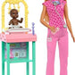 Barbie Doctor Doll with Blonde Fashion Doll Wearing Pink Scrubs 1 Baby with Furniture