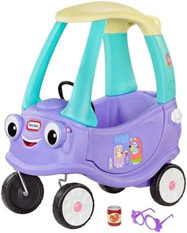 Little Tikes Bluey Grannies Car Coupe with 2 Bluey Foot-to-Floor Ride-On for Boys and
