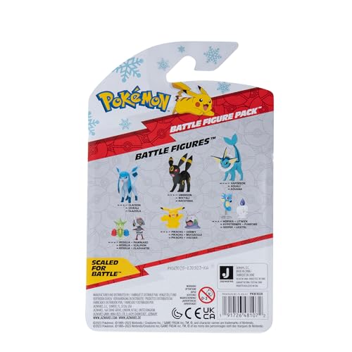 Pokemon PKW3028 Battle Figure Pack Winter Pikachu Gelatini Official Figure Set