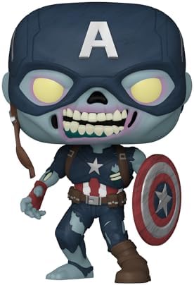 Funko Pop Marvel What If - Zombie Captain America Vinyl Bobblehead - Marvel What If - Collectable Vinyl Figure