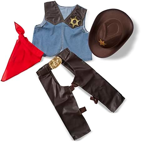 Melissa & Doug Melissa Doug Cowboy Role Play Costume Set 5 pcs - Includes Faux Leather
