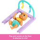 Barbie Skipper Doll Nursery Playset with Includes Twin Baby Dolls Crib Swing See-Saw More