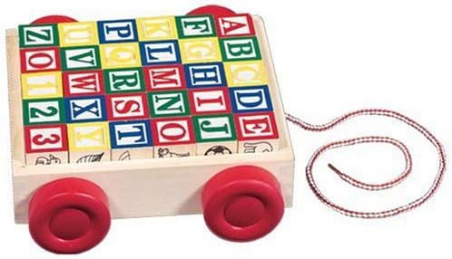 Melissa & Doug Melissa Dougi Classic ABC 30-Piece Wooden Block Cart 1 Theme Compatible MD