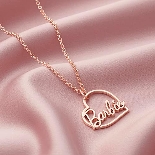 Barbie Script Heart Necklace