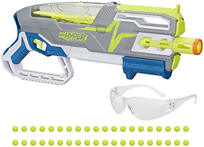 Nerf Hyper Siege-50 Pump-Action Blaster 40 Hyper Rounds Eyewear Up to 110 FPS Velocity