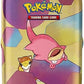Pokemon TCG Scarlet Violet-151 Mini Tin - Scyther and Weezing 2 Booster Packs 1 Coin 1