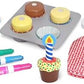 Melissa & Doug Melissa Doug Bake and Decorate Wooden Cupcake Play Food Set - FSC Certified
