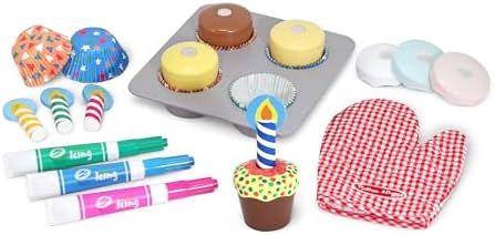 Melissa & Doug Melissa Doug Bake and Decorate Wooden Cupcake Play Food Set - FSC Certified