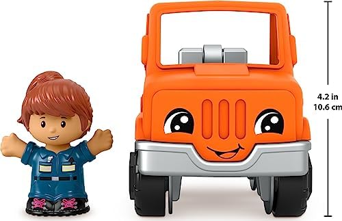 Fisher-Price Little People Toddler Toy Help and Go Tow Truck and Figure for Pretend Play