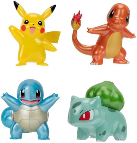 Pokemon Select Metallic Battle Pack - Four 3-inch Battle Figures with Special Metallic