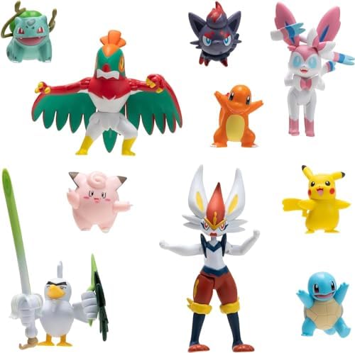 Pokemon Battle Figure 10 Pack - One 4.5-Inch Cinderace Figure Plus Three 3-Inch and Six
