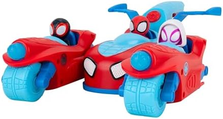 MARVEL Spidey and His Amazing Friends Spidey Team Split Racer - 8.5-Inch Three-in-One Vehicle