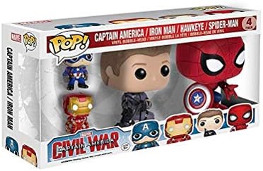 Funko POP Marvel Civil War Hawkeye Spiderman Iron Man Captain America Keychain