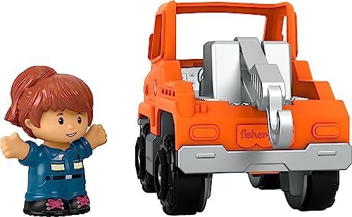 Fisher-Price Little People Toddler Toy Help and Go Tow Truck and Figure for Pretend Play