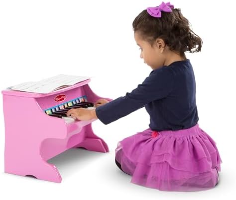 Melissa & Doug Melissa Doug Learn-to-Play Pink Piano With 25 Keys and Color-Coded Songbook