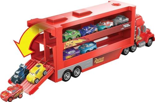 Mattel Disney and Pixar Cars Mini Mack Racers Hauler 1 Toy Car Transporter Truck Holds 18